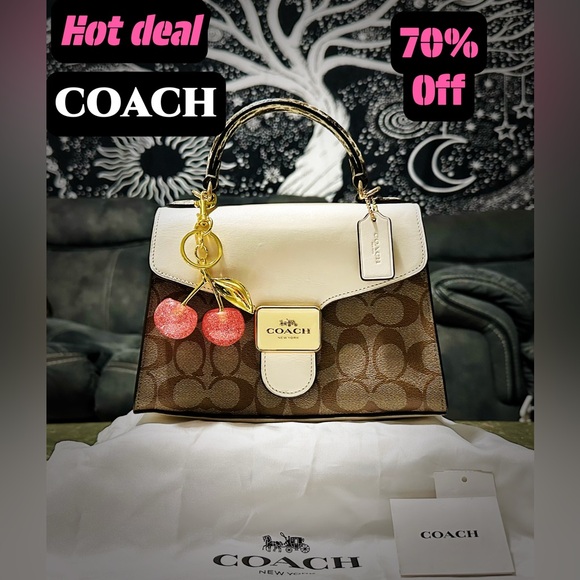 Coach Handbags - Coach Tan and Cream Women's Satchel